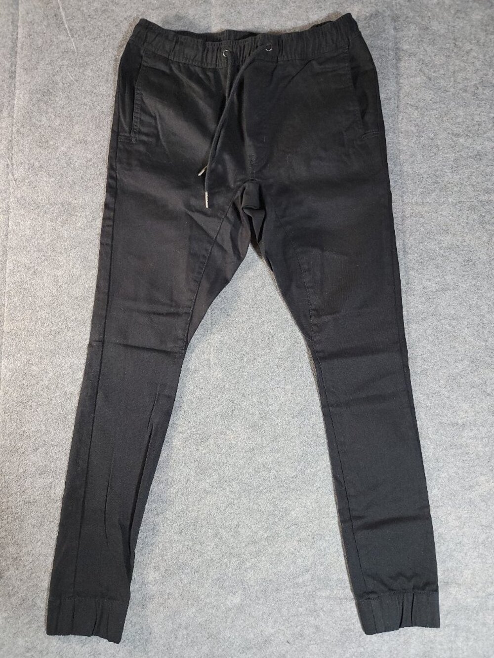 H&M Divided Mens Black Stretch Gusseted Tapered Jogger Pants Mens Size 28x28